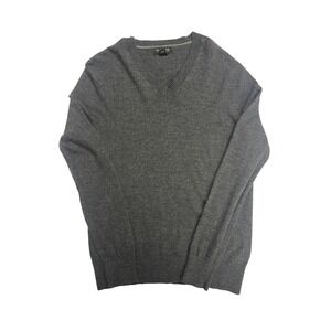 Banana Republic Fine Merino Wool Mens V Neck Sweater Dark Gray Size Medium